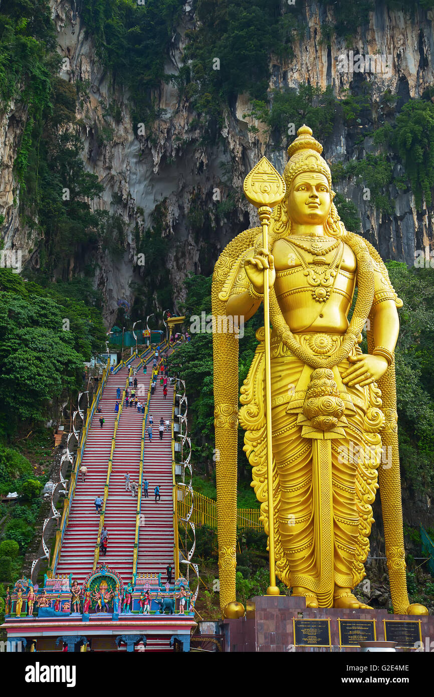 Berühmten Batu Caves-Schrein in der Nähe von Kuala Lumpur, Malaysia Stockfoto