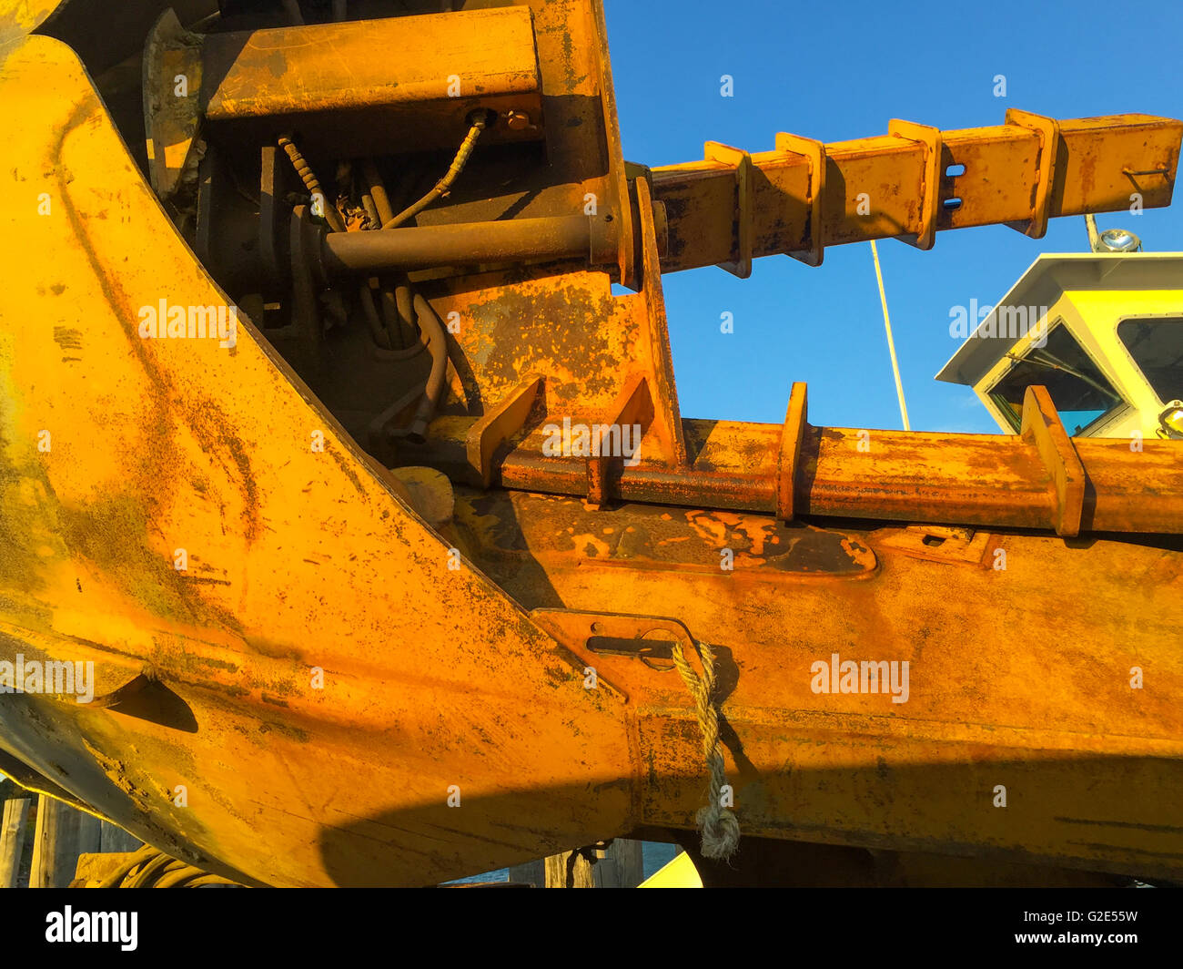 Detail Bild von einem Stück Bauunternehmen hat sich in Long Island, NY Stockfoto