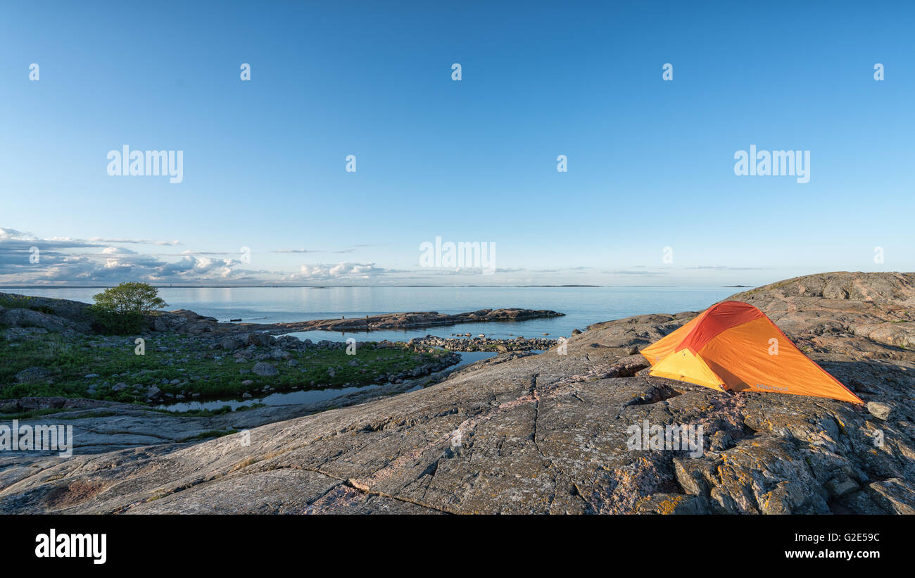 Camping in Länsi-Toukki Insel, Helsinki, Finnland, Europa, EU Stockfoto