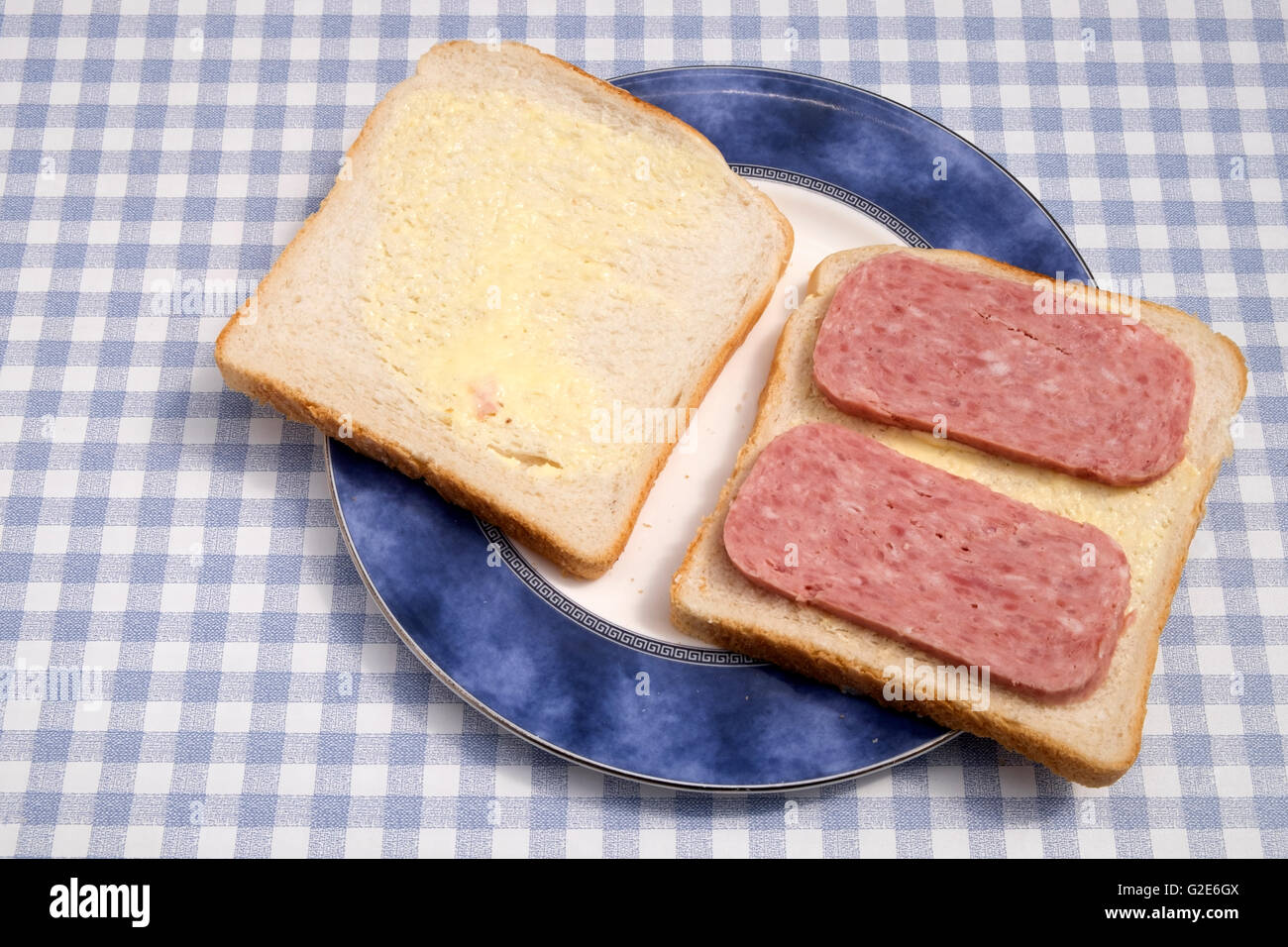 Spam-sandwich Stockfoto