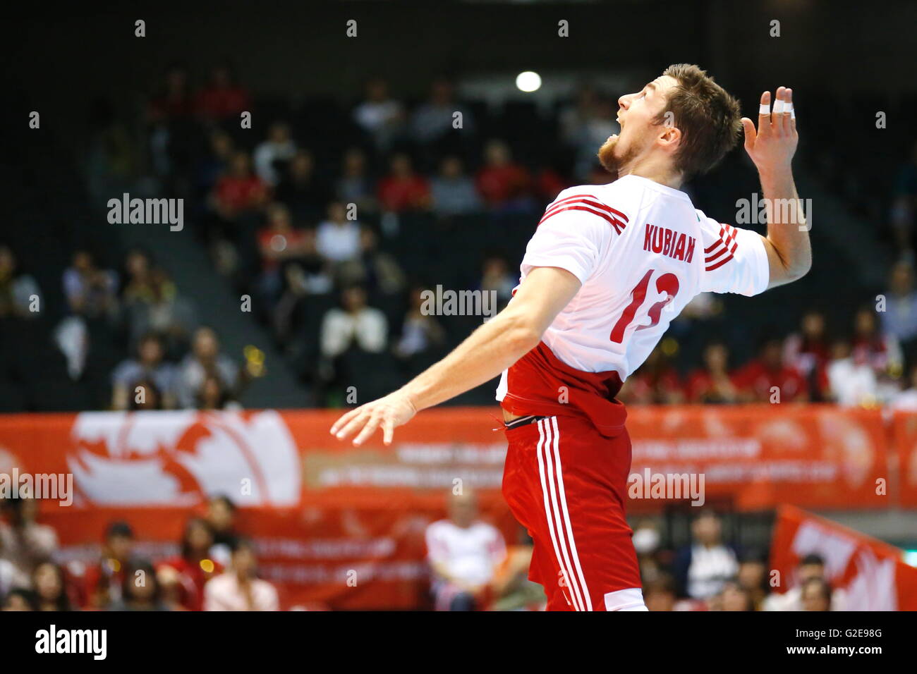 Tokyo Metropolitan Gymnasium, Tokio, Japan. 28. Mai 2016. Michal Kubiak (POL), 28. Mai 2016 - Volleyball: Herren Volleyball World Finalqualifikation für die Olympischen Spiele in Rio De Janeiro 2016-match zwischen Polen 3-2 Kanada am Tokyo Metropolitan Gymnasium, Tokio, Japan. © Sho Tamura/AFLO SPORT/Alamy Live-Nachrichten Stockfoto