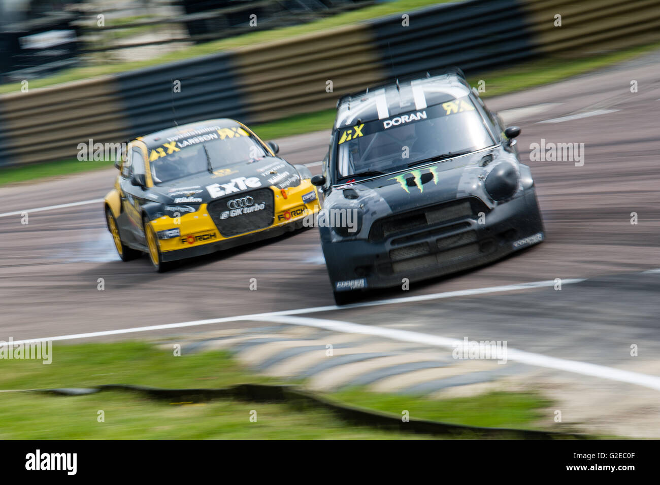 Lydden Hill, Kent, UK. 29. Mai 2016. Rallycross-Fahrer Liam Doran (GBR) und JRM Welt Rallycross Team (GBR) Laufwerke während Qualifying für FIA World Rallycross in Lydden Hill Circuit (Foto: Gergo Toth / Alamy Live News) Stockfoto