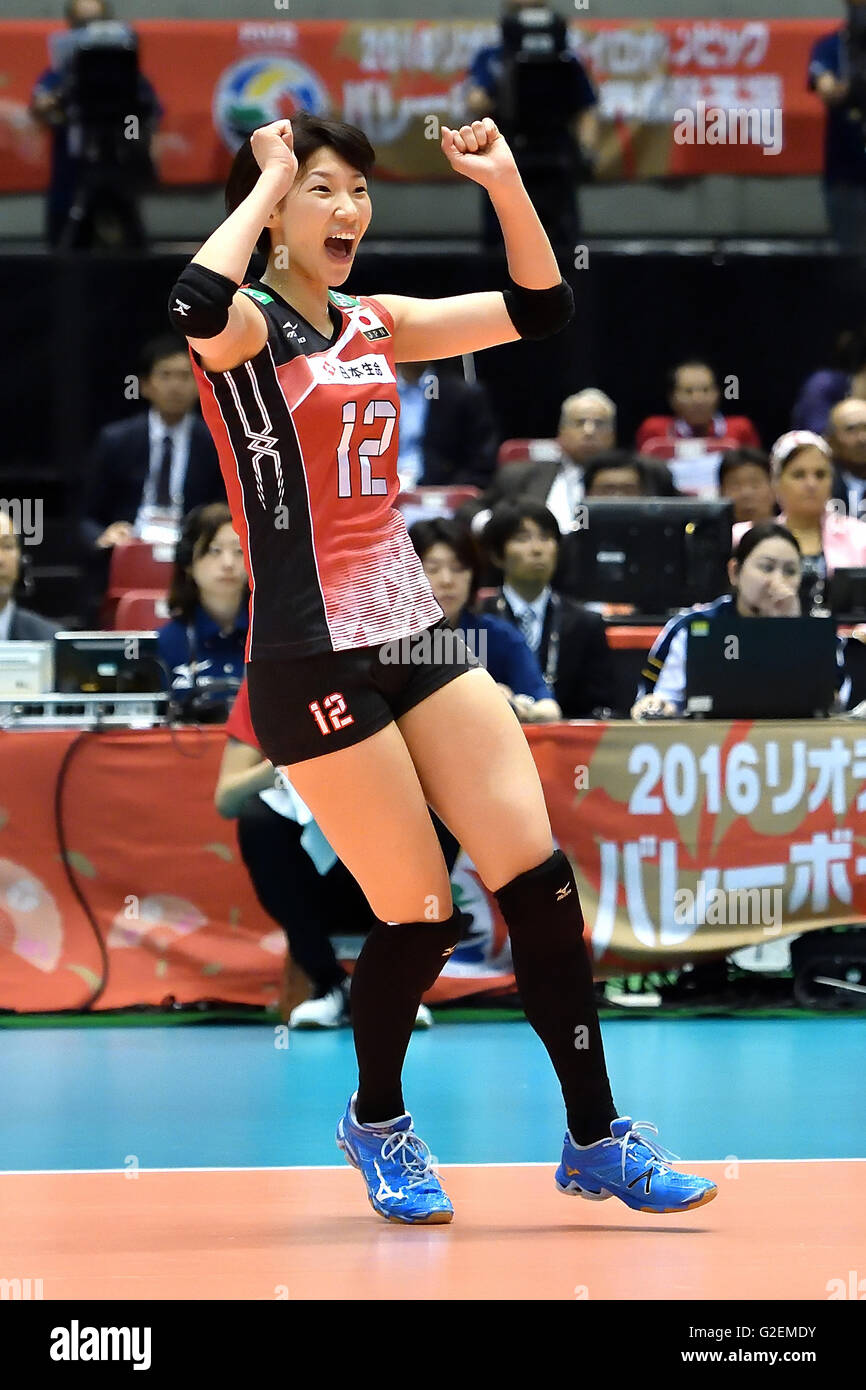 Yuki Ishii (JPN), 14. Mai 2016 - Volleyball: Damen Volleyball World Finalqualifikation für die Olympischen Spiele in Rio De Janeiro 2016-match zwischen Japan 3: 0 Peru am Tokyo Metropolitan Gymnasium in Tokio, Japan. (Foto von Ryu Makino/AFLO) Stockfoto