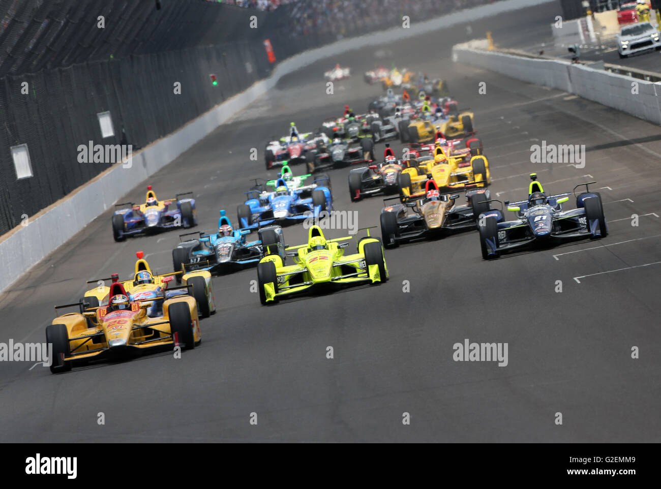 INDIANAPOLIS, USA - 29.05.2016: 100 statt EDITION 500 Meilen INDIANAPOLIS - Ausgabe des Indianapolis 500 im Jahr 2016 auf dem Indianapolis Motor Speedway. (Foto: Beto Issa / FotoArena) Stockfoto