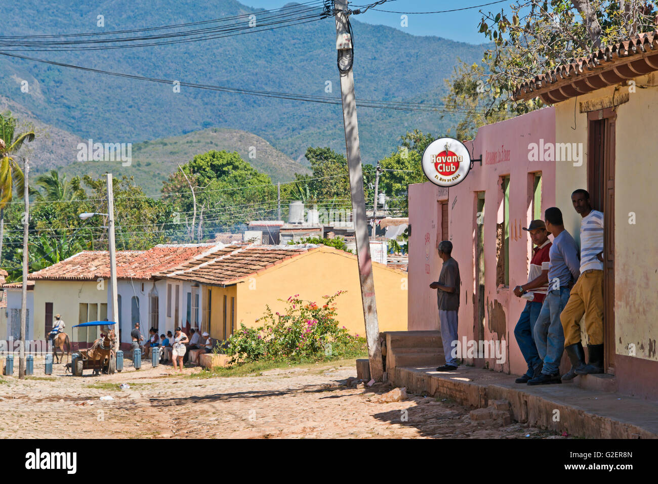 Horizontale Straßenansicht in Trinidad, Kuba. Stockfoto