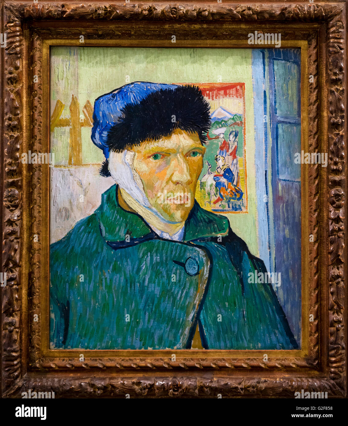 Vincent Van Gogh (1853-1890), Selbstbildnis mit bandagiert Ohr, Öl auf Leinwand, 1889. Stockfoto