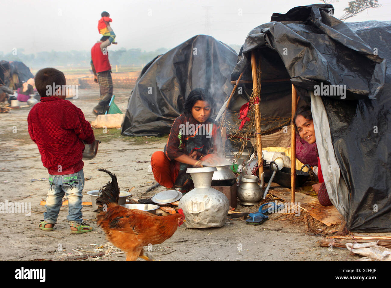 Ein Zigeuner-Family.Khulna,Bangladesh. Stockfoto