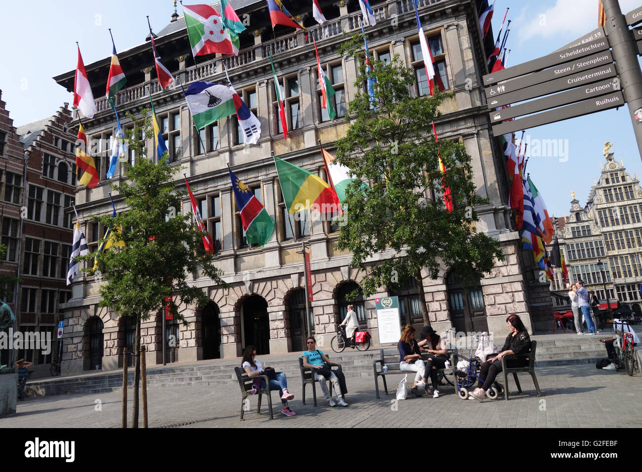 Rathaus Antwerpen Belgien Stockfoto