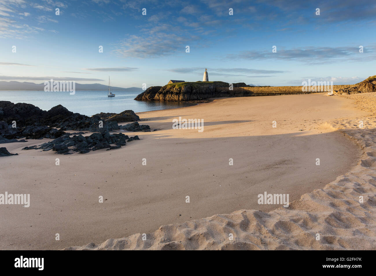 Tŵr Bach Beacon, Llanddwyn Insel Anglesey, Nordwales Stockfoto