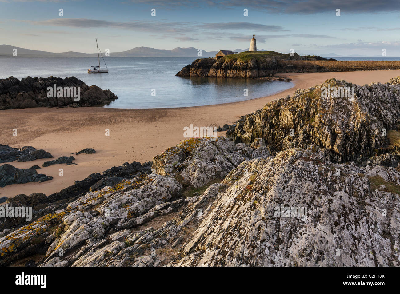 Tŵr Bach Beacon, Llanddwyn Insel Anglesey, Nordwales Stockfoto
