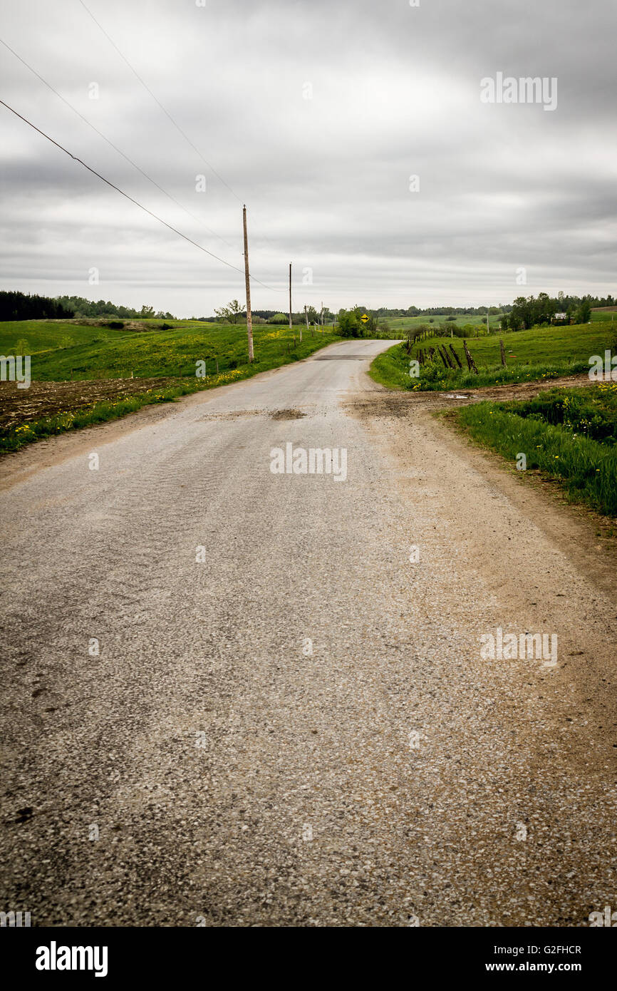 dramatische Landstraße St.-Alban-Quebec-Kanada Stockfoto