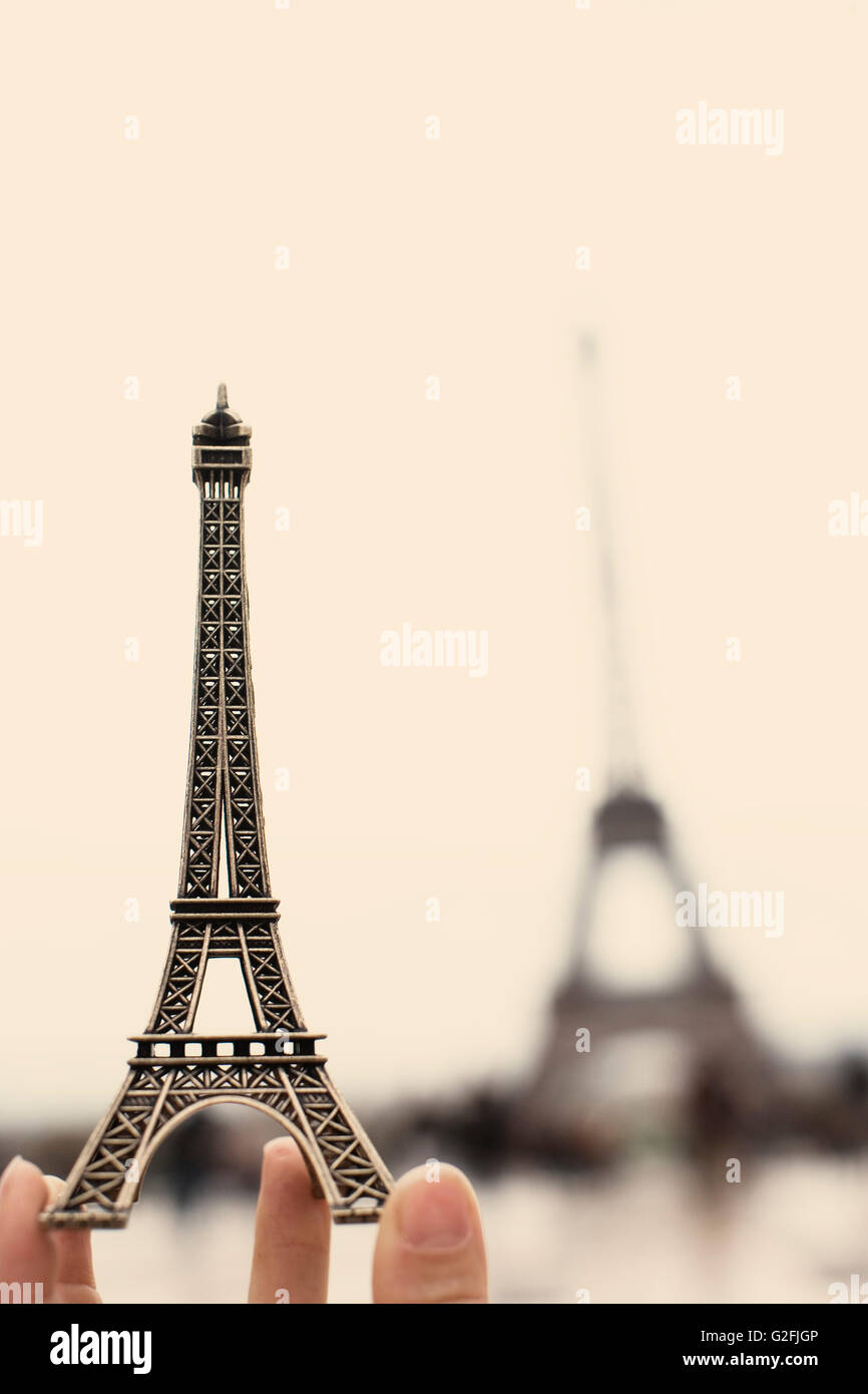 Miniatur und Eiffelturms Stockfoto