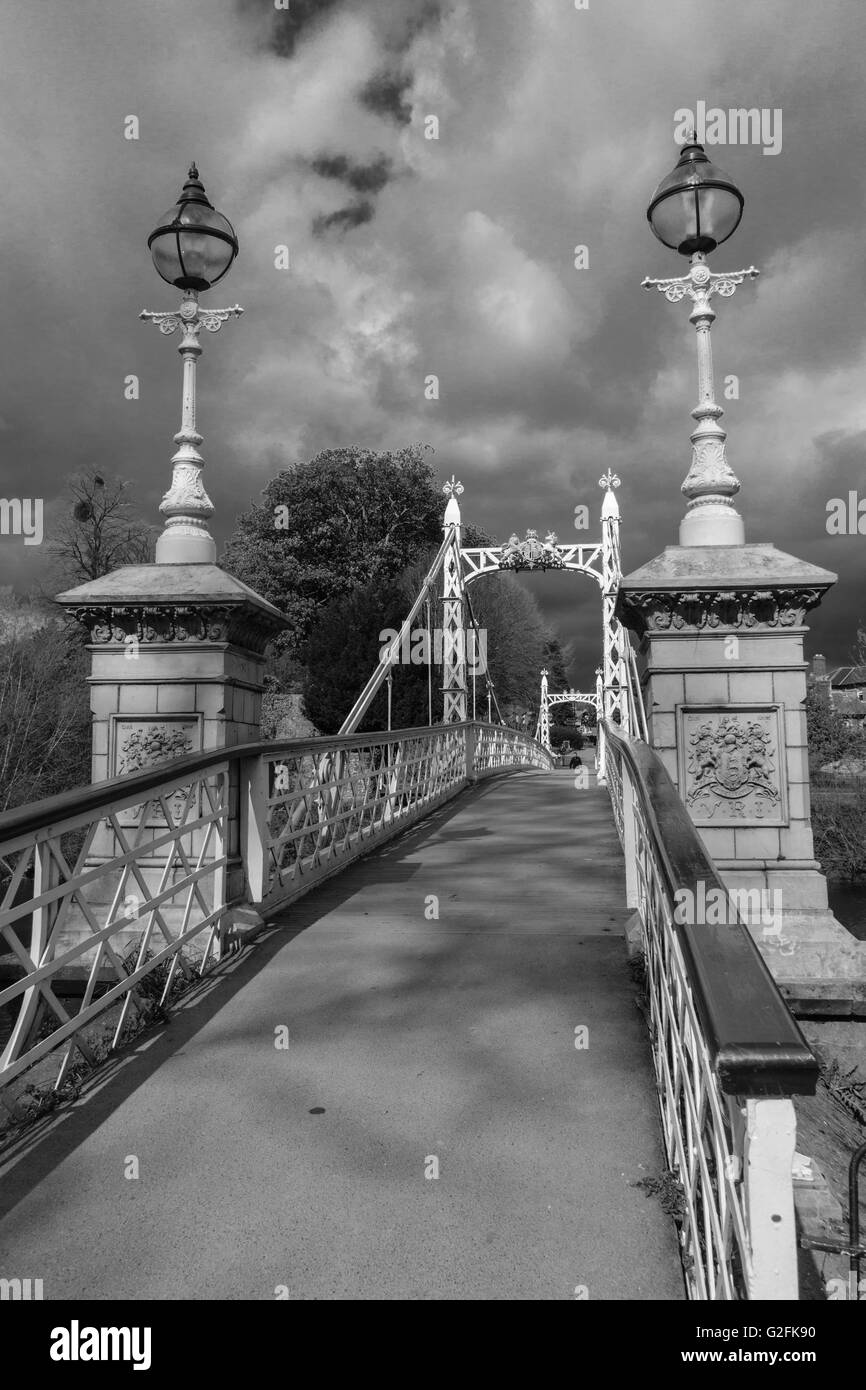 Victoria-Brücke Hereford UK Baujahr 1898, Comemerate Königin Victorias Diamant-Jubiläum Stockfoto