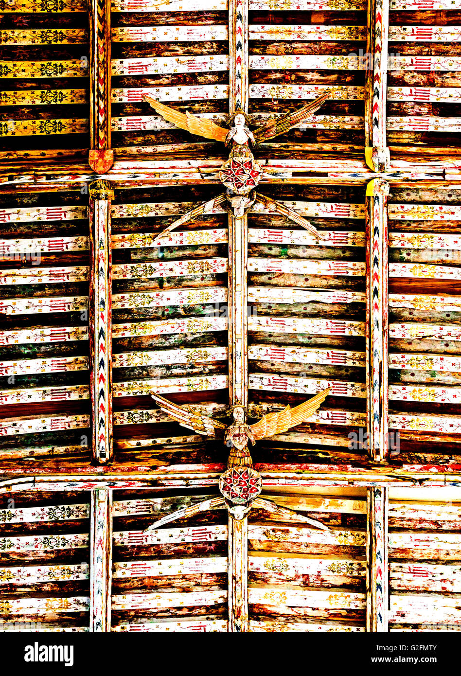 Holy Trinity Church in Blythburgh, Suffolk, Hammerbalken Dach Stockfoto