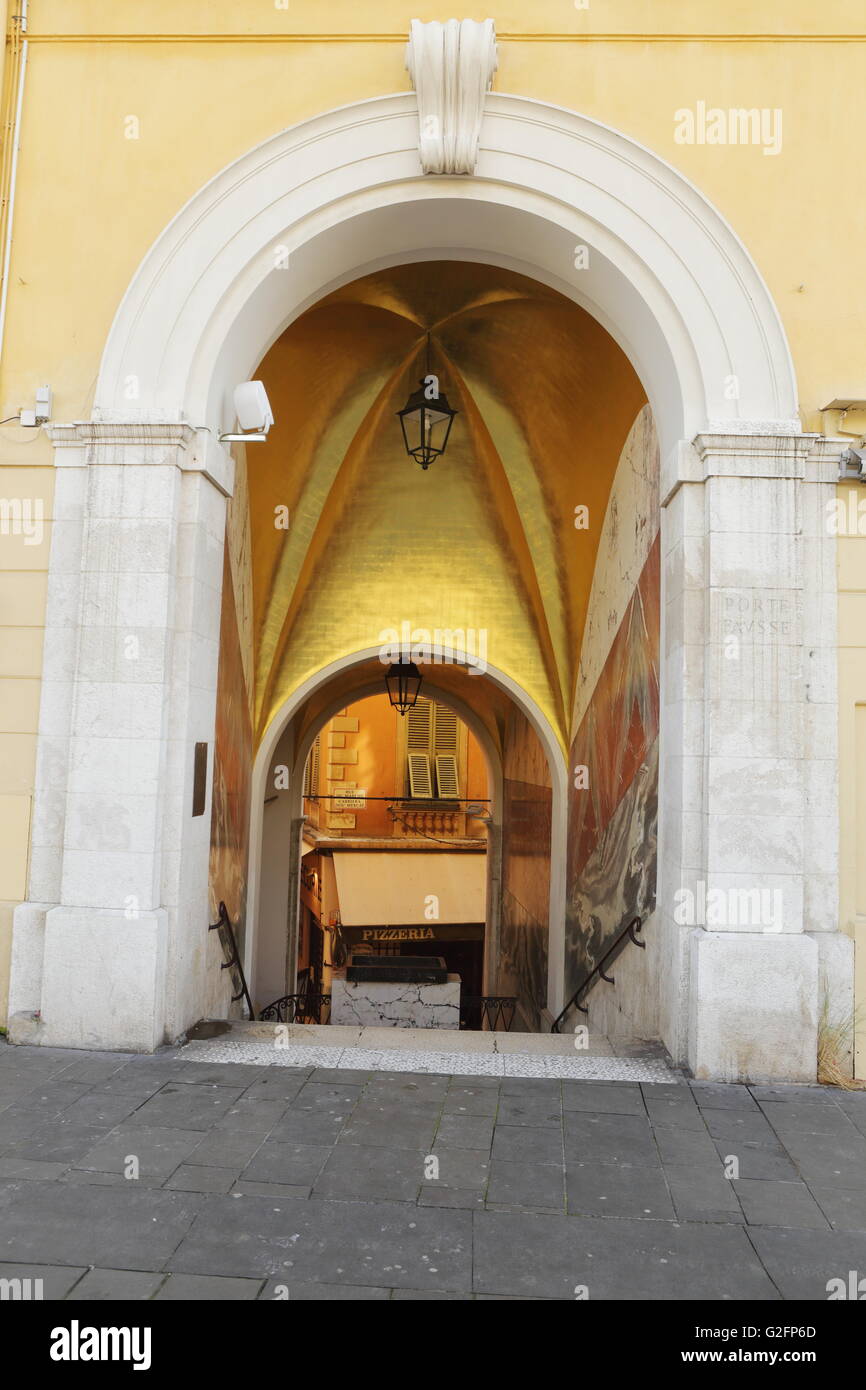 Eingang zur Altstadt, Nizza, Frankreich Stockfoto