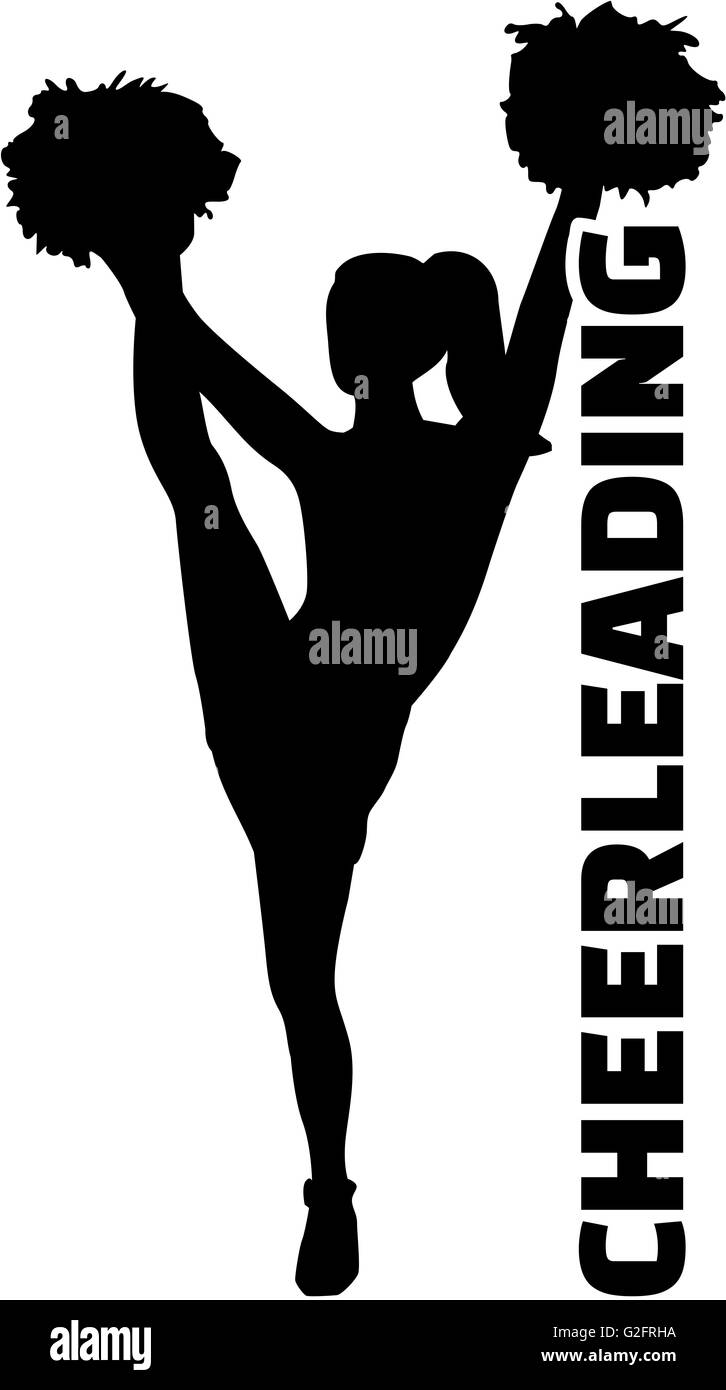 Cheerleader mit Wort cheerleading Stockfoto