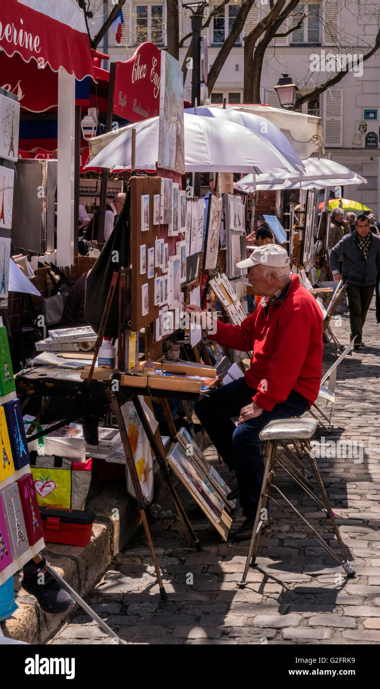 Montmarte Street-artist Stockfoto