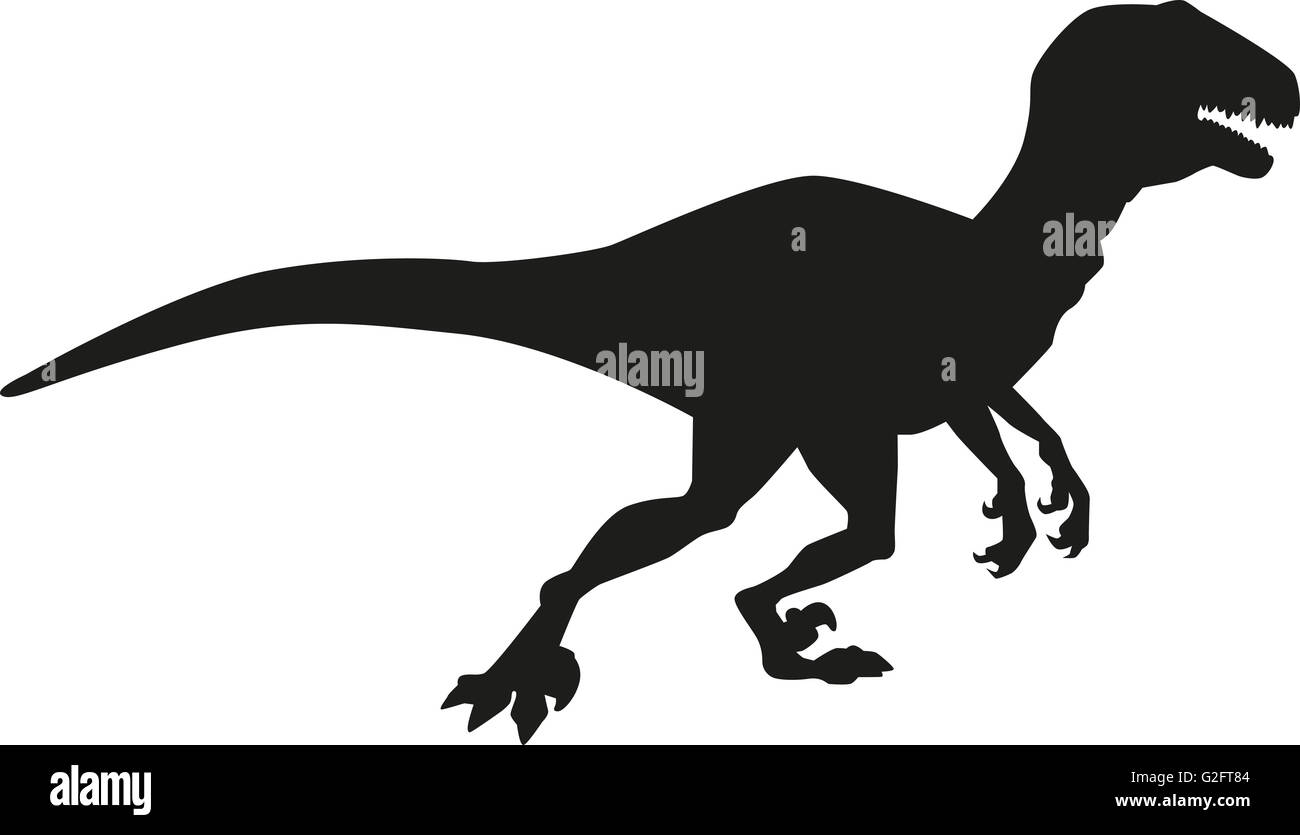 Dinosaurier Deinonychus silhouette Stockfoto