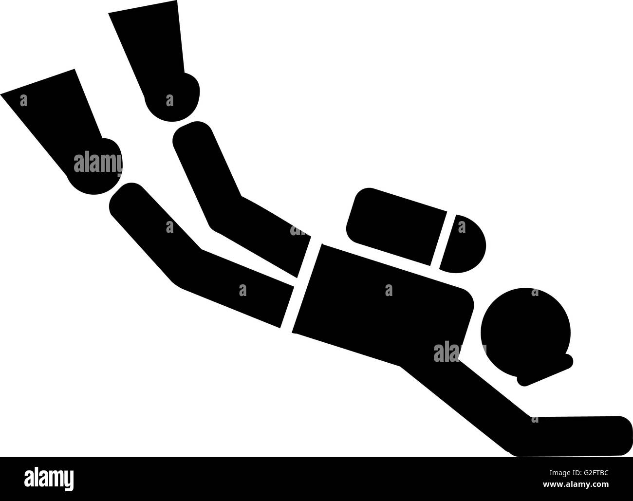 Scuba Diver-Piktogramm Stockfoto