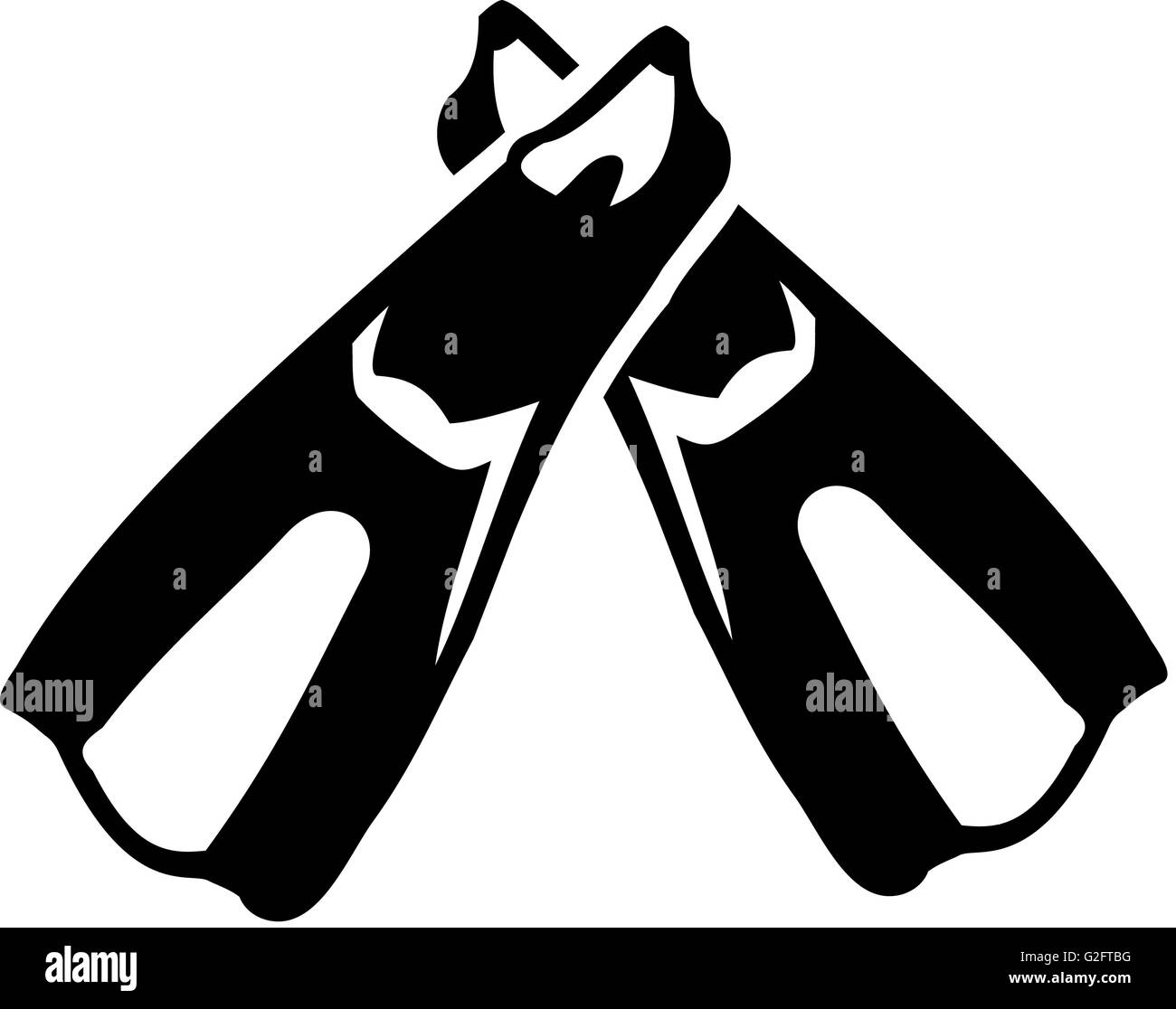 Tauchen flossen Stockfoto