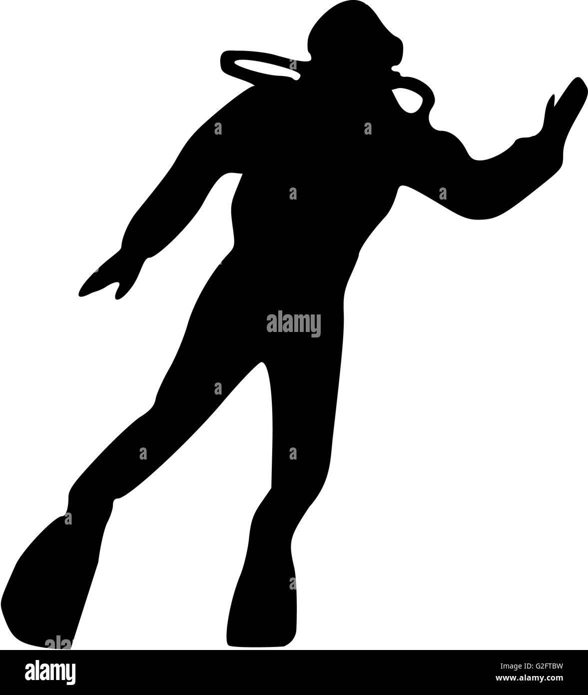 Scuba Diver Silhouette Stockfoto