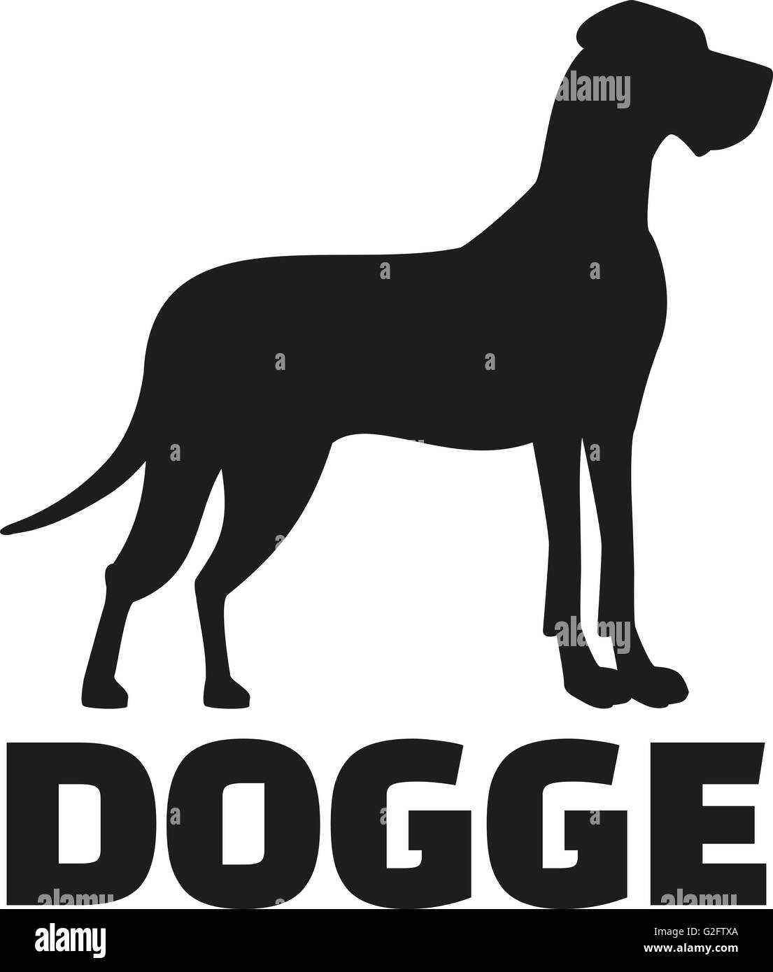 Deutsche Dogge mit deutschen Rasse-Namen Stockfoto