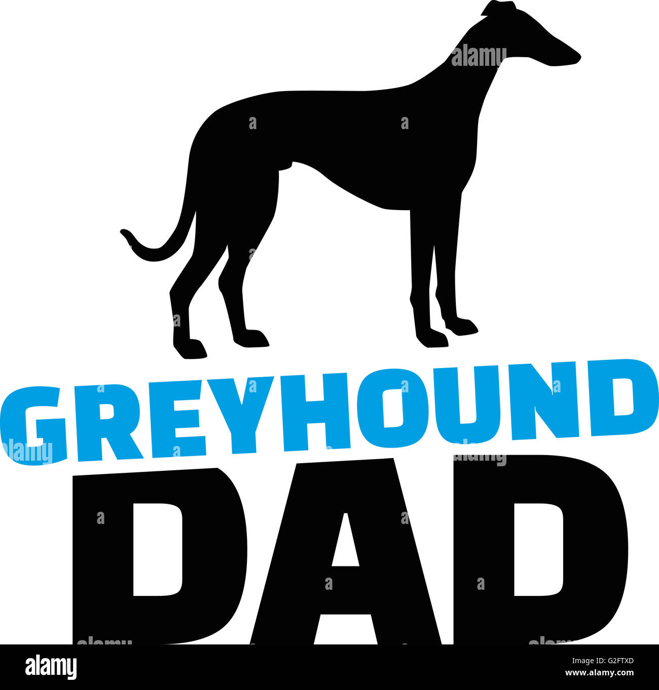 Windhund-Papa mit Hund silhouette Stockfoto