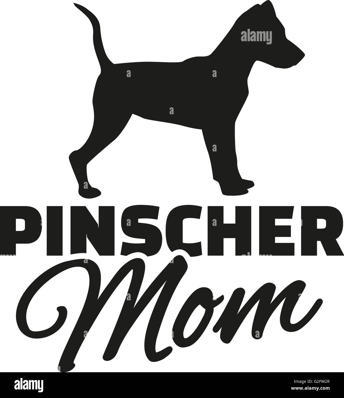 Pinscher-Mom Stockfoto