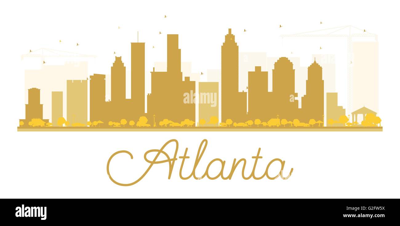 Atlanta City Skyline goldene Silhouette. Vektor-Illustration. Einfache flache Konzept für Tourismus Präsentation, Banner, Plakat Stock Vektor