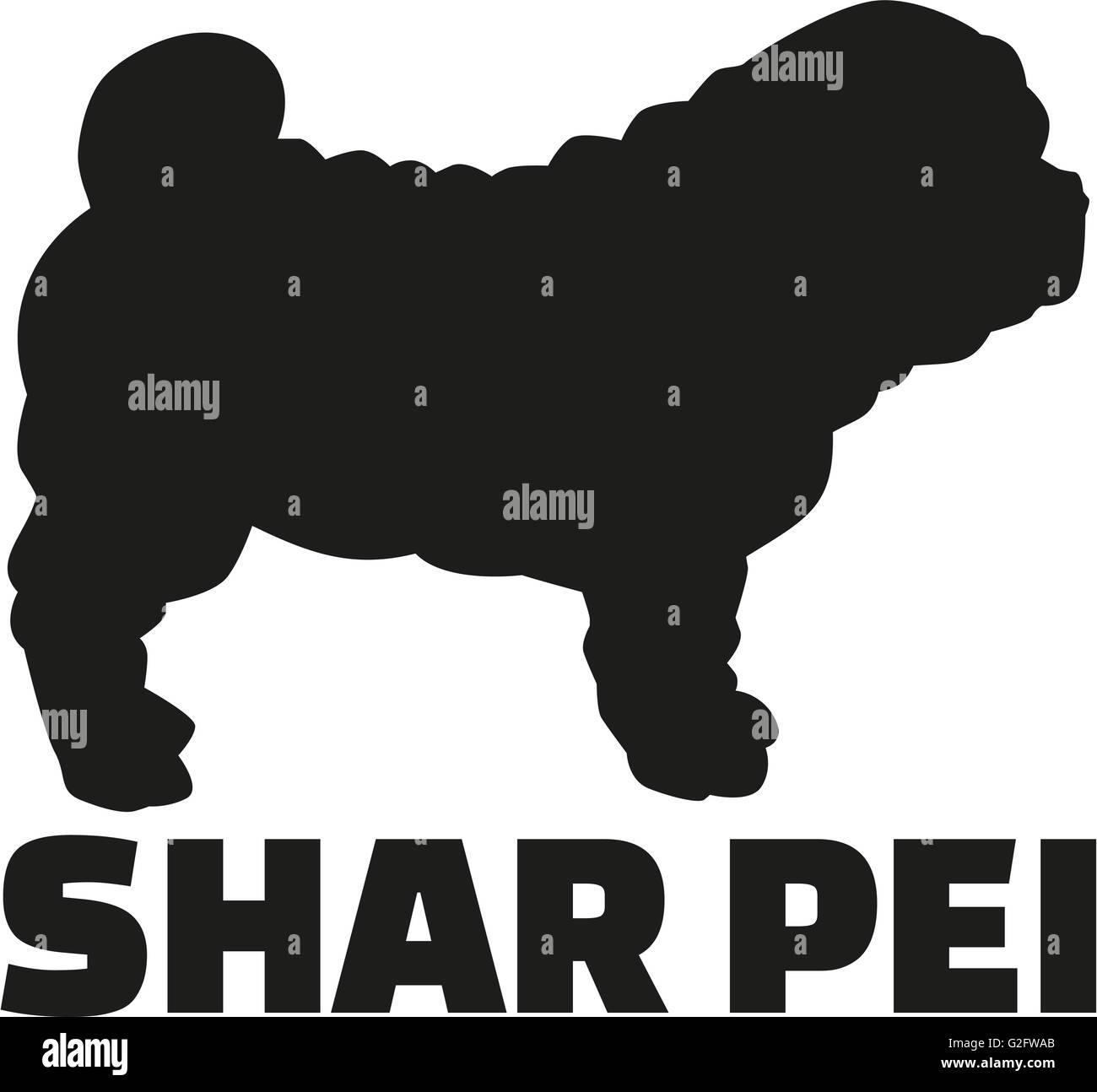 Shar-pei mit Rasse-Namen Stockfoto