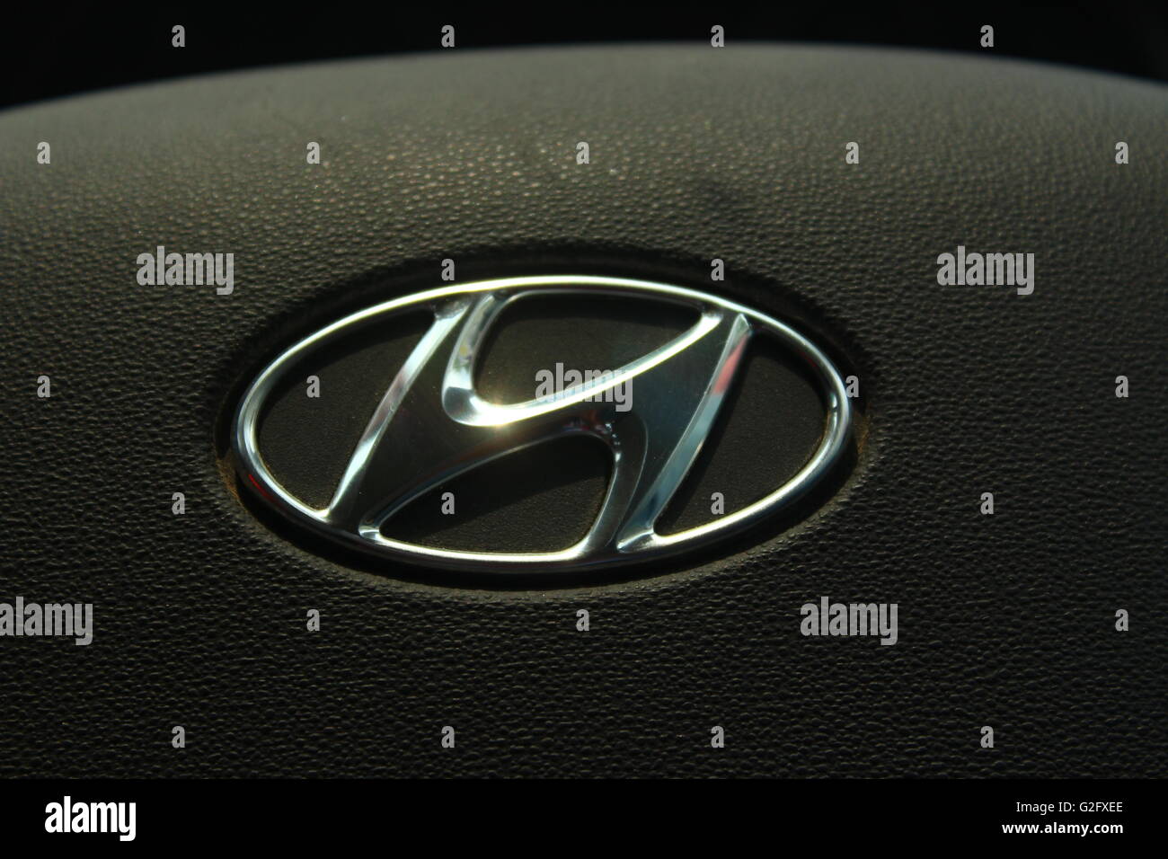 Die südkoreanischen multinationalen Automobilhersteller Hyundai Motor Company Logo Stockfoto
