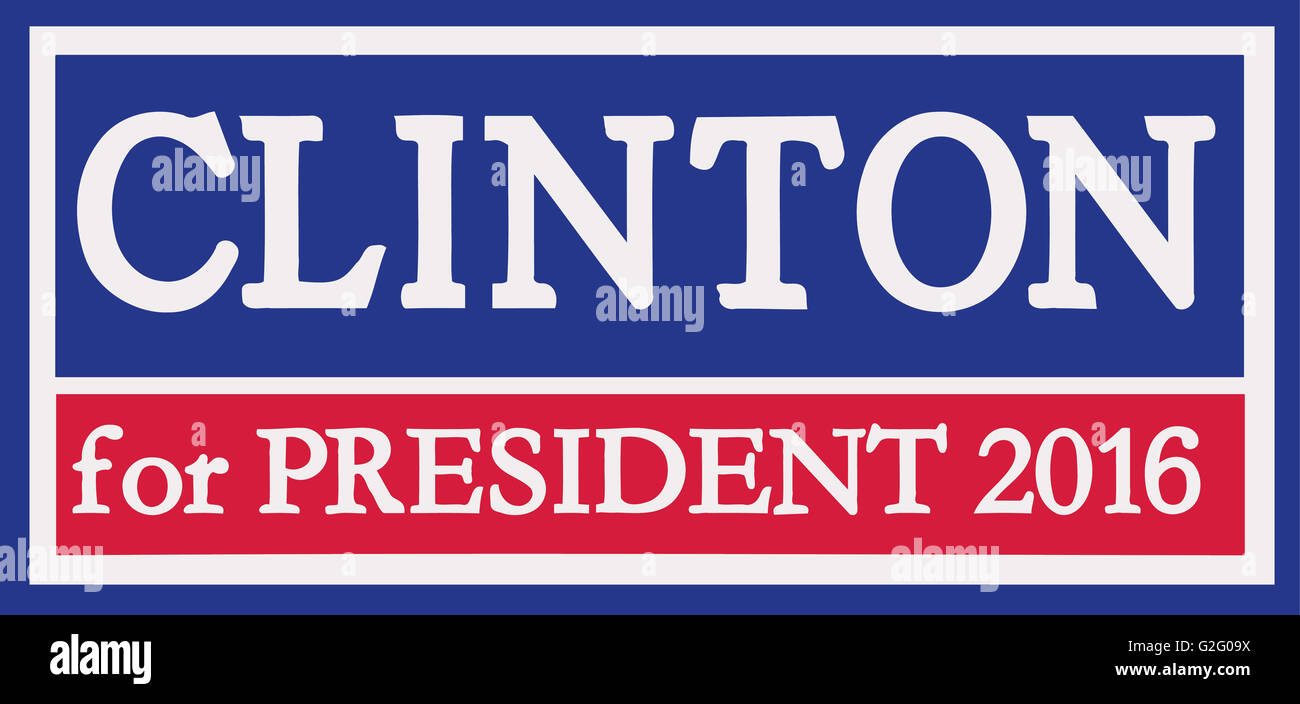 Clinton für Präsident 2016 Stockfoto