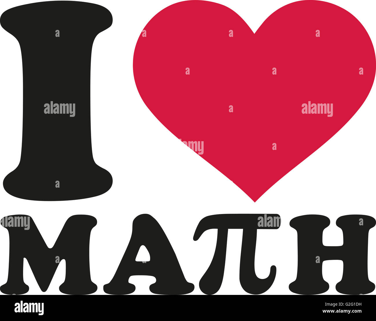 Ich liebe Mathe mit PiZeichen Stockfotografie Alamy