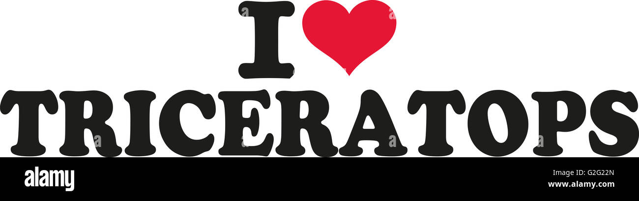 Ich liebe triceratops Stockfoto