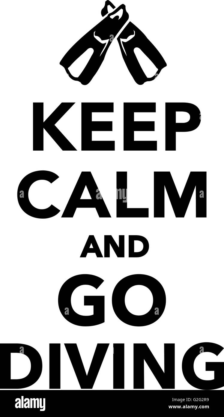 Behalten Sie Ruhe und Tauchen Stockfoto