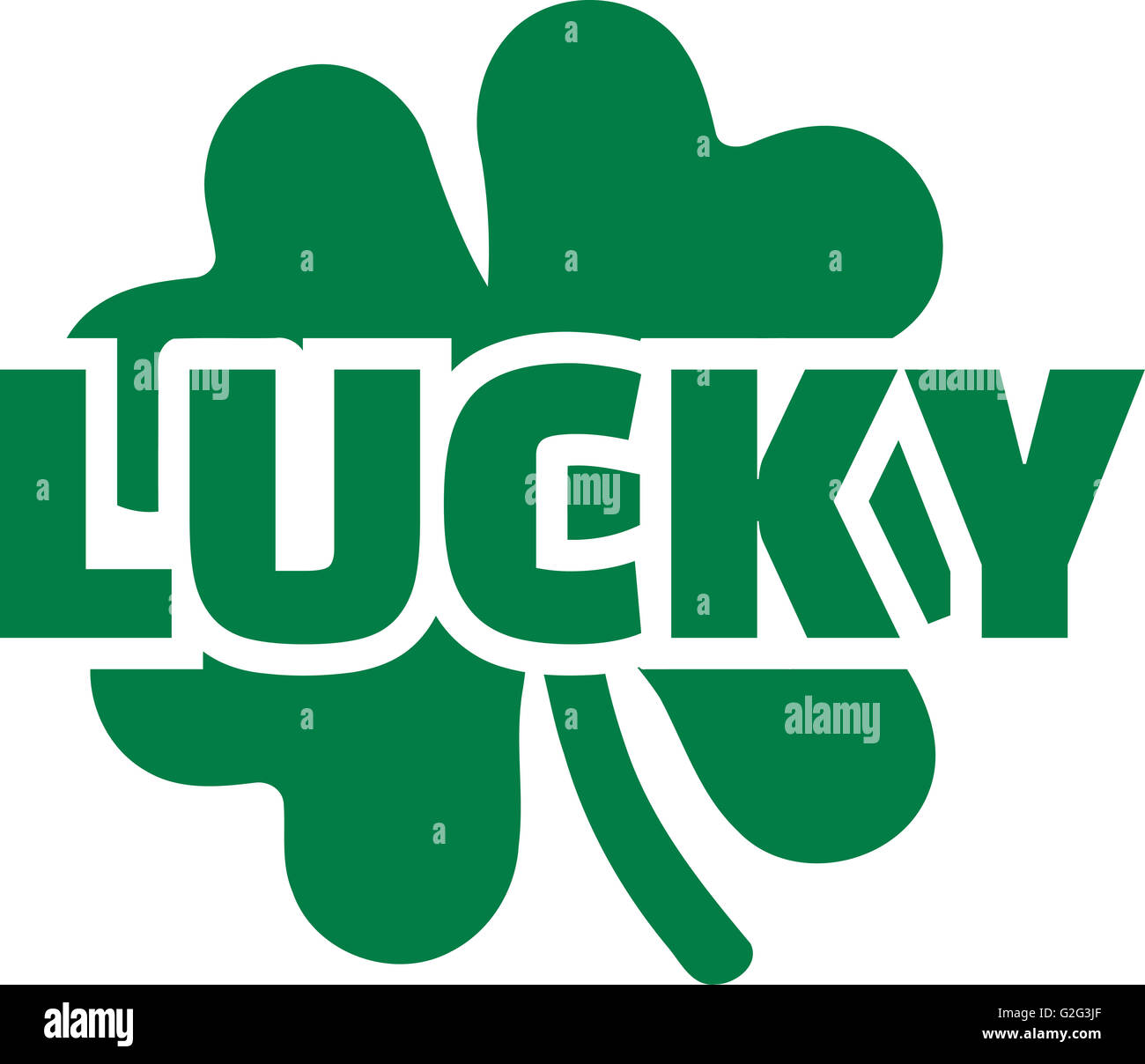 Viel Glück mit vierblättrigen Kleeblatt Stockfoto