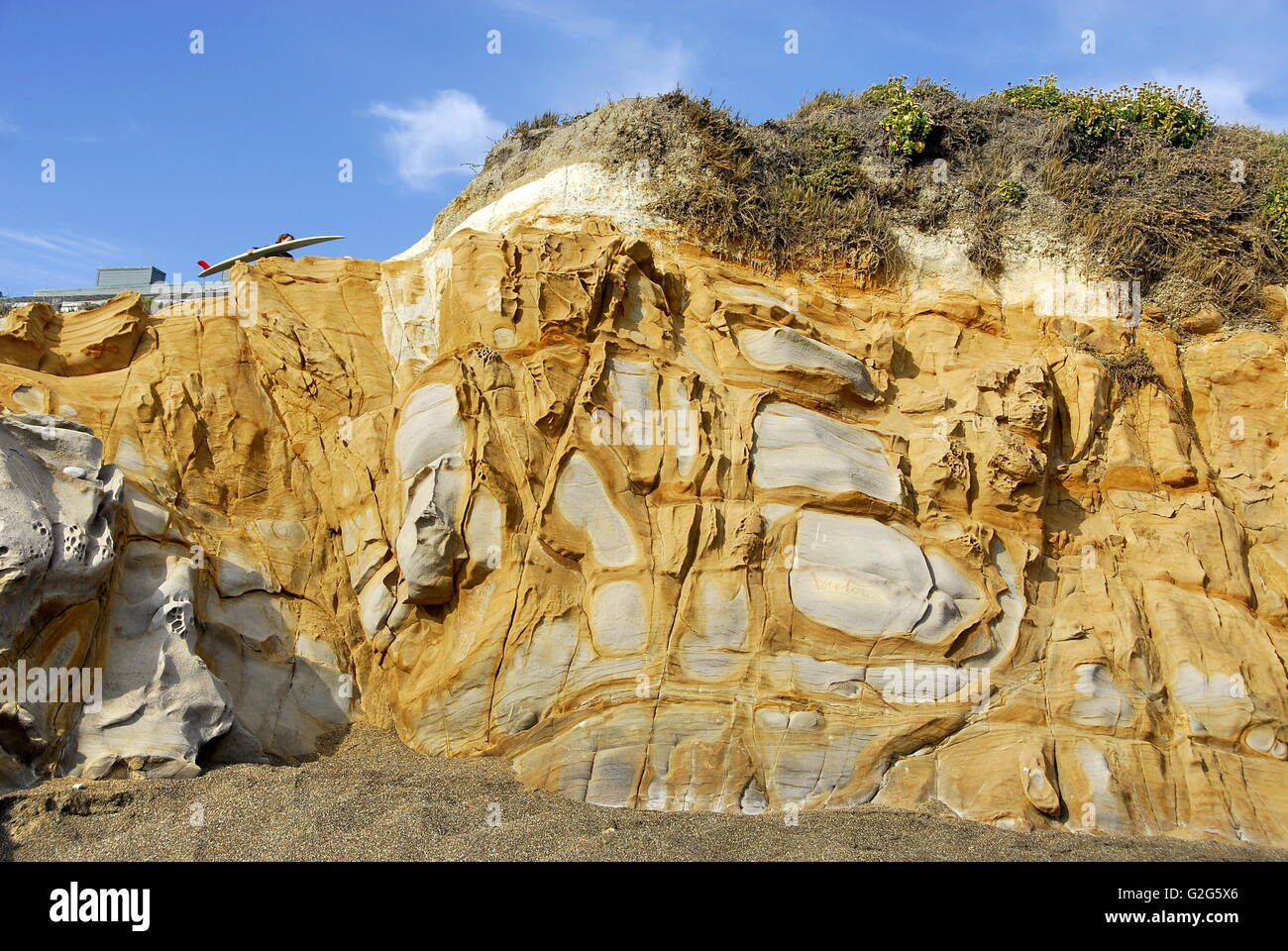 Bunten Klippen bluff Moonstone Beach in der Stadt von Cambria, California Stockfoto