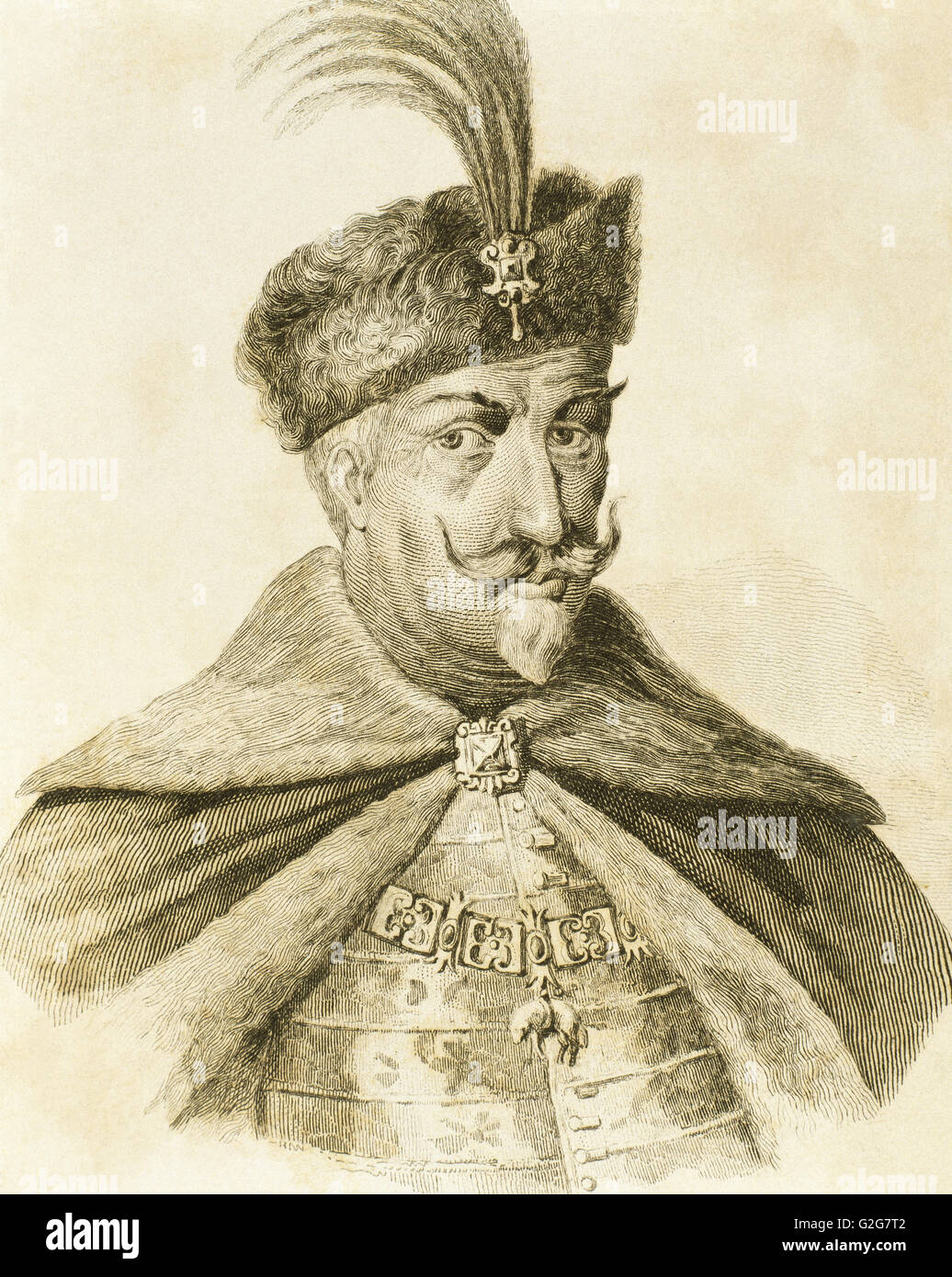 Matthias ich Corvinus (1440-1490). König von Ungarn und Kroatien (1458-1490). Gravur. Stockfoto