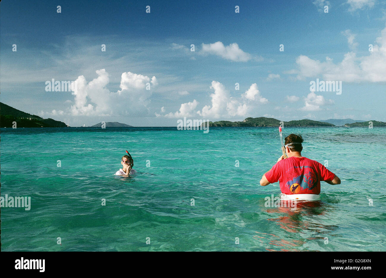 Amerikanische Jungferninseln - St. Thomas. Touristen-Schnorchel in der Karibik Stockfoto