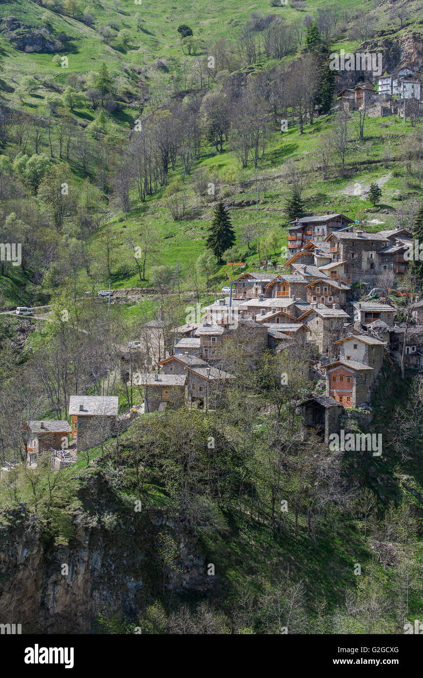 Borgata Valliera, Castelmagno produzieren, Piemont, Italien Stockfoto