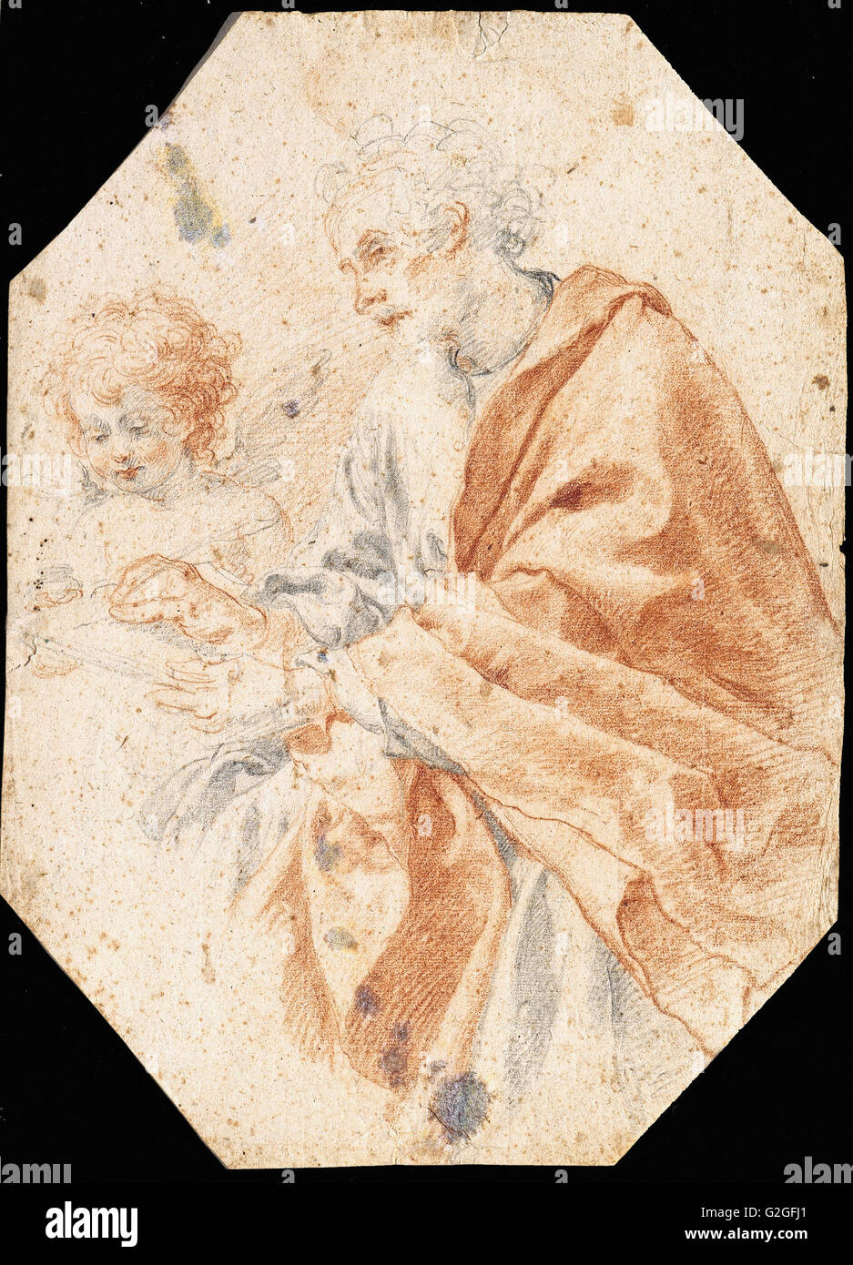 Carlo Dolci - Studie der Evangelist Matthäus und der Engel - Museum Kunstpalast, Düsseldorf Stockfoto