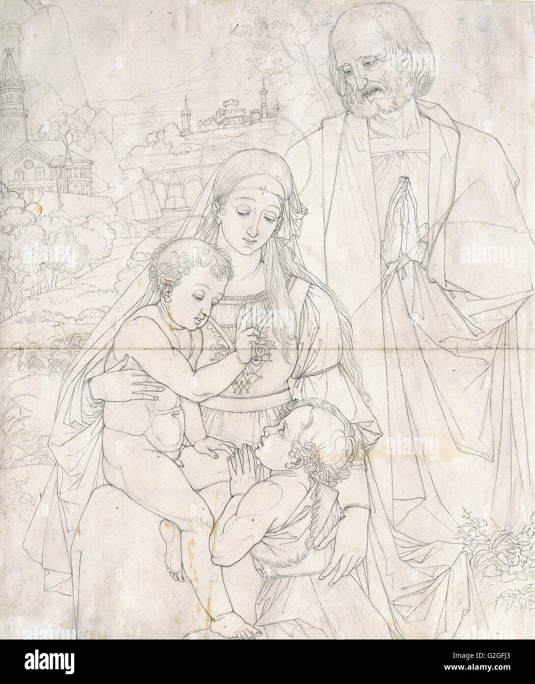 Peter von Cornelius - Heilige Familie mit Johannes dem Täufer als eine Boy - Museum Kunstpalast, Düsseldorf Stockfoto