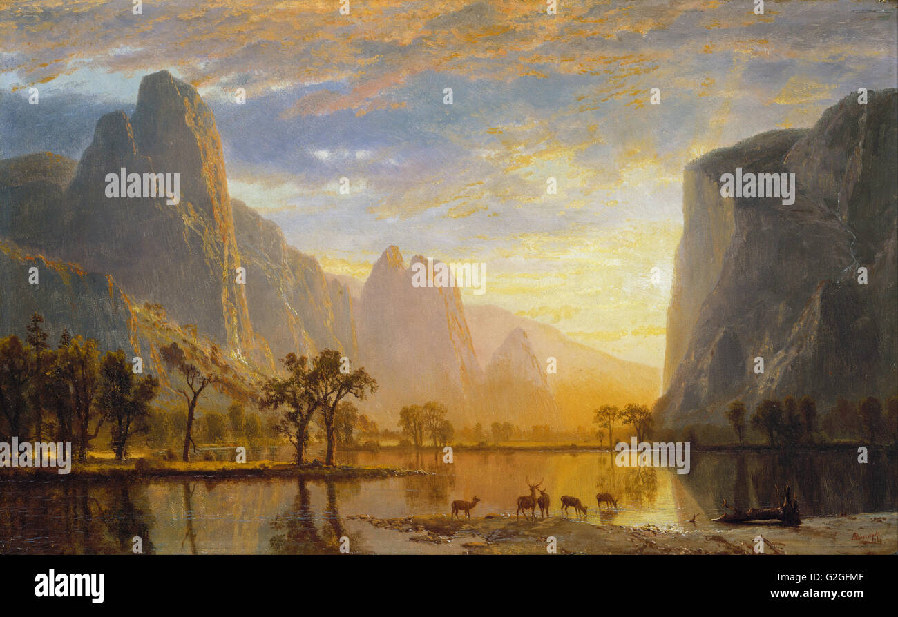 Albert Bierstadt - Tal des Yosemite - Museum of Fine Arts, Boston Stockfoto