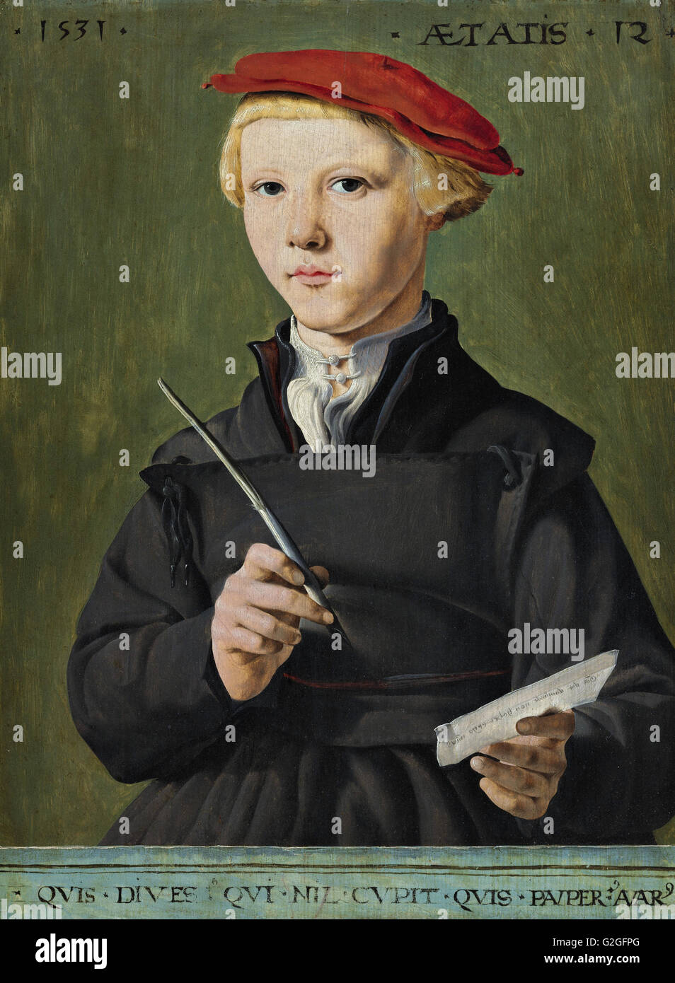 Jan van Scorel - Porträt eines jungen Gelehrten - Museum Boijmans Van Beuningen - Rotterdam Stockfoto