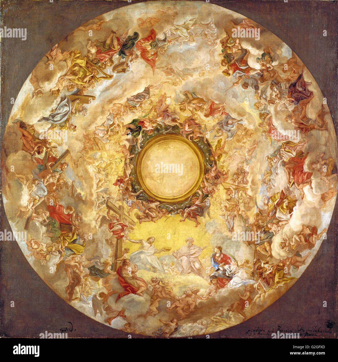 Giovanni Battista Gaulli - St. Agnes wird in Heaven - Museum Kunstpalast Düsseldorf empfangen. Stockfoto