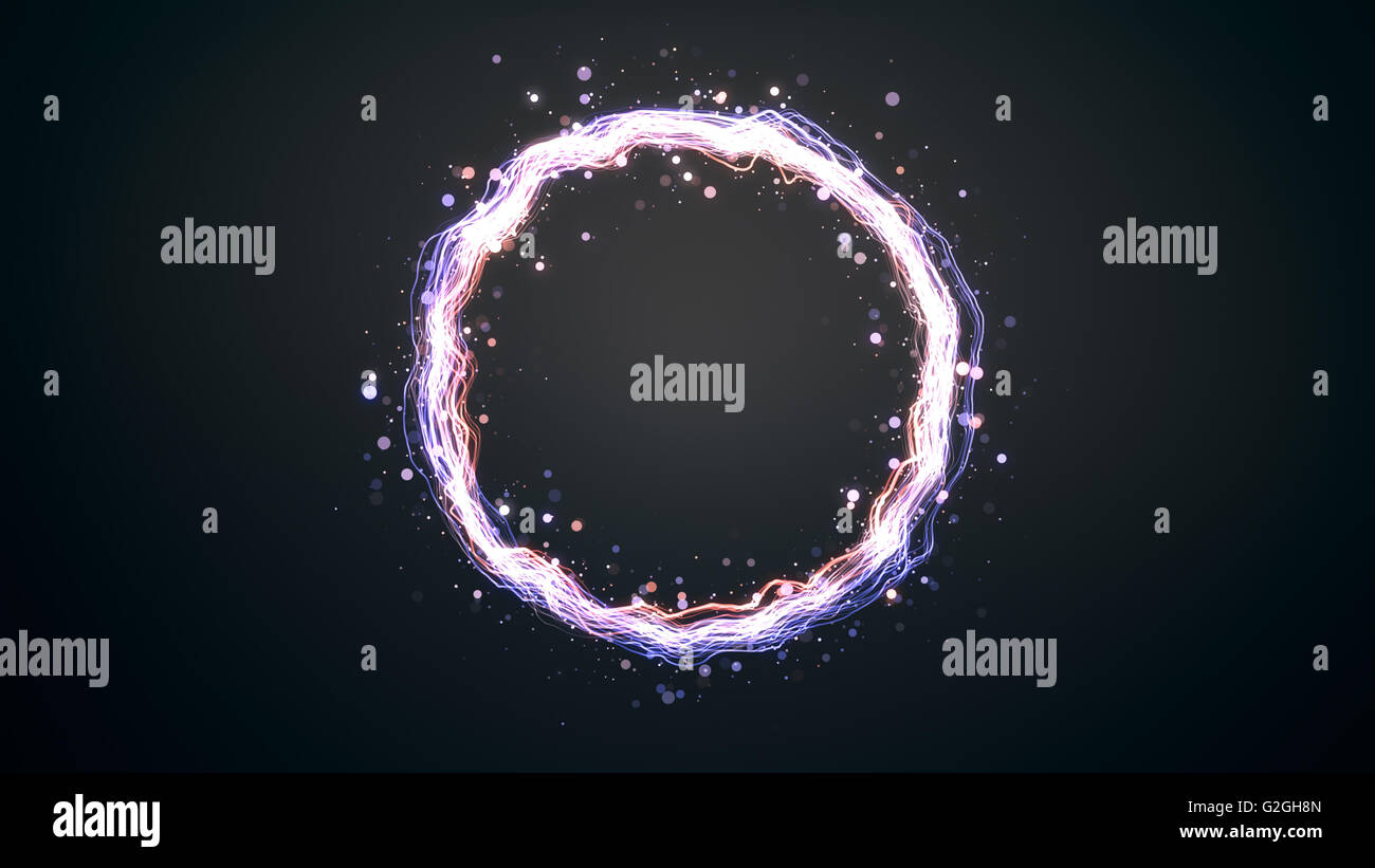 glühende Teilchen Ring, abstrakten Hintergrund Stockfoto