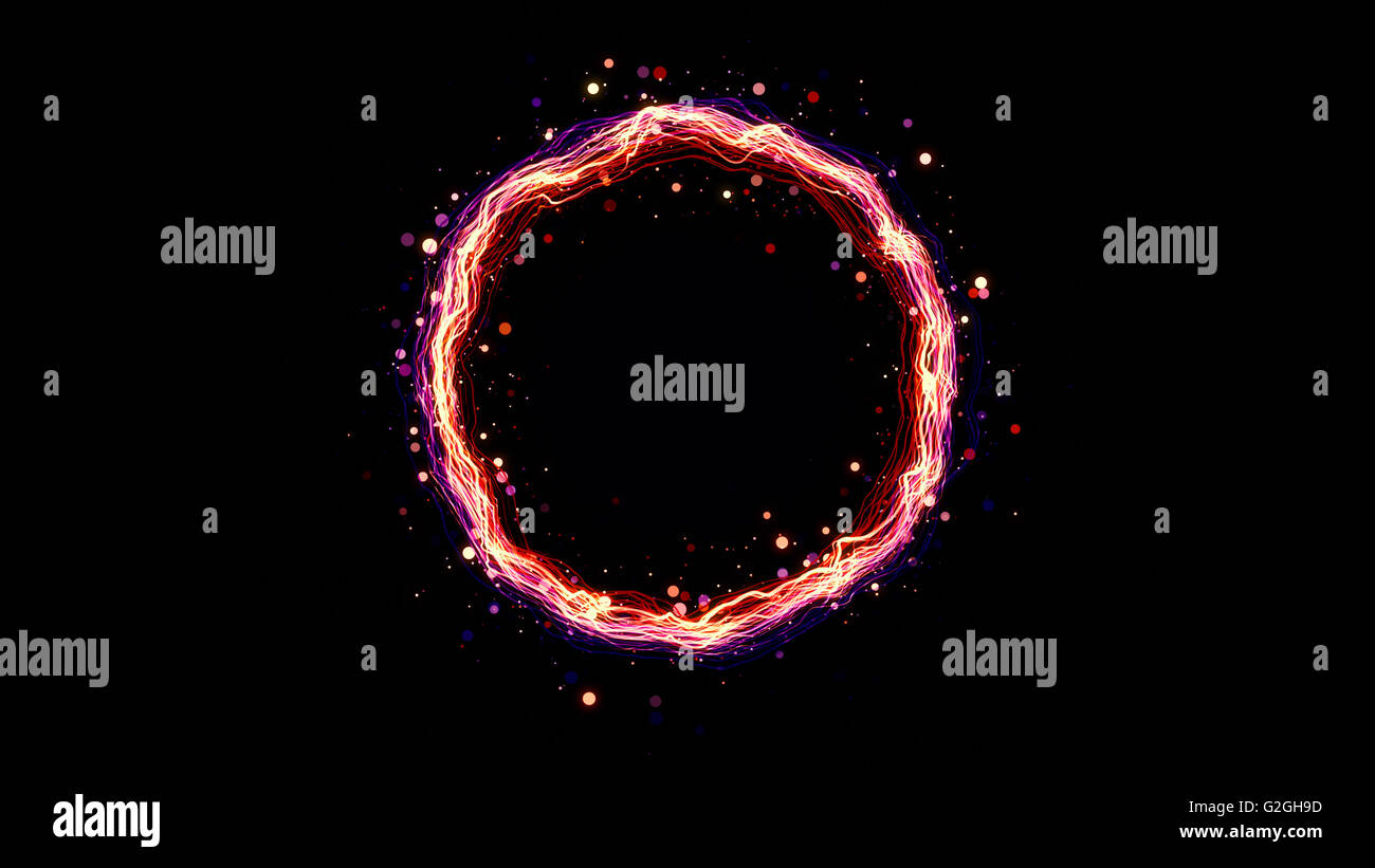 glühende Teilchen Ring, abstrakten Hintergrund Stockfoto