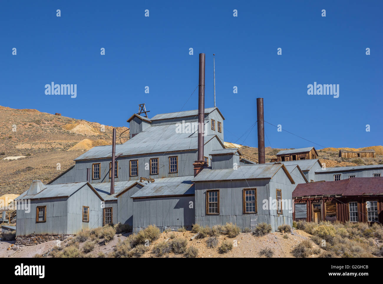 Verlassenen Fabrik in Bodie State Park, California, Amerika Stockfoto