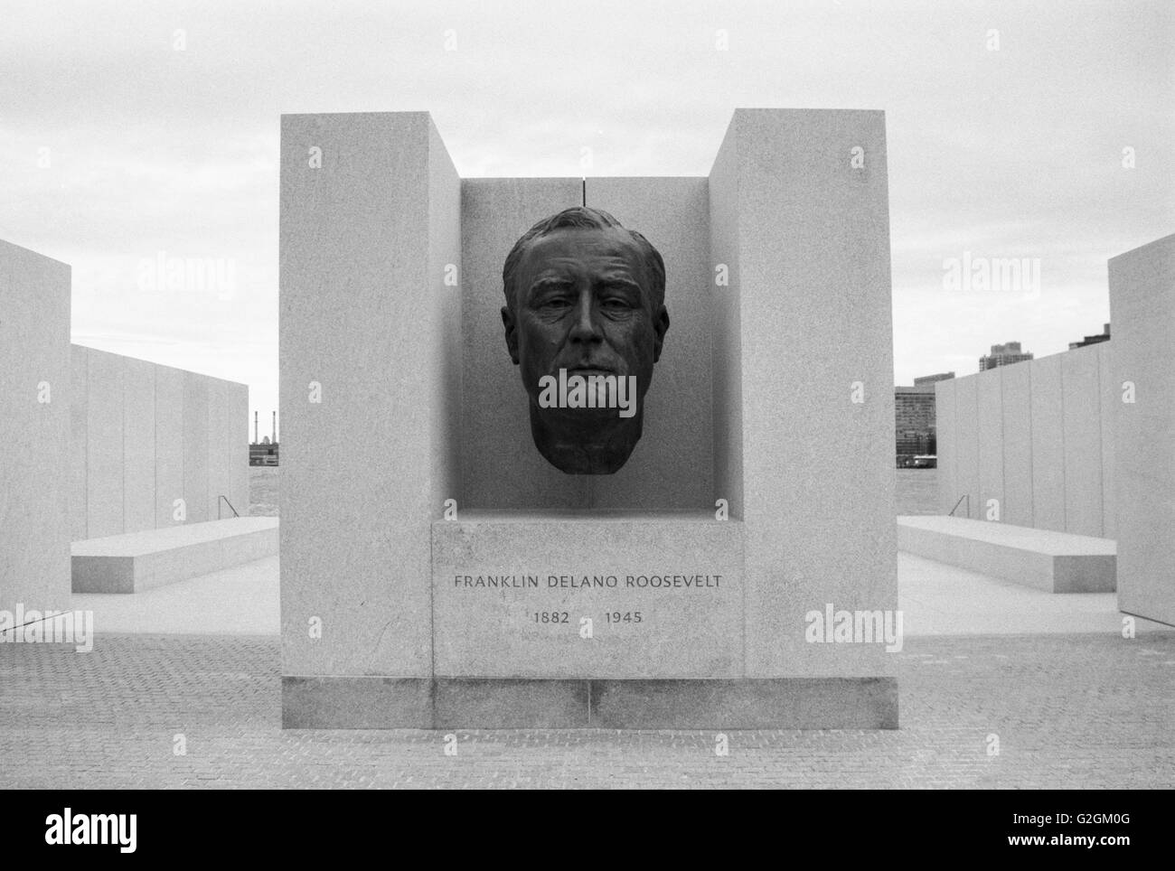 Büste von Franklin Delano Roosevelt, New York City, USA Stockfoto