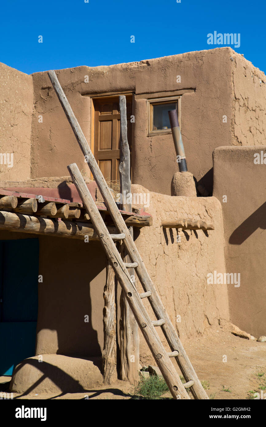 Taos Pueblo, UNESCO-Weltkulturerbe, Pueblo reicht bis 1000 n. Chr., New Mexico, USA Stockfoto